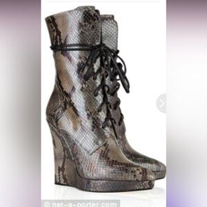 Reed Krakoff made in Italy python wedge boots.
